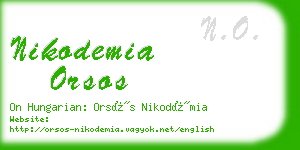 nikodemia orsos business card